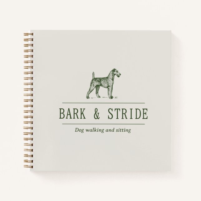 Bark & Stride Dog Walking Business QR Code  Notebook (Front)