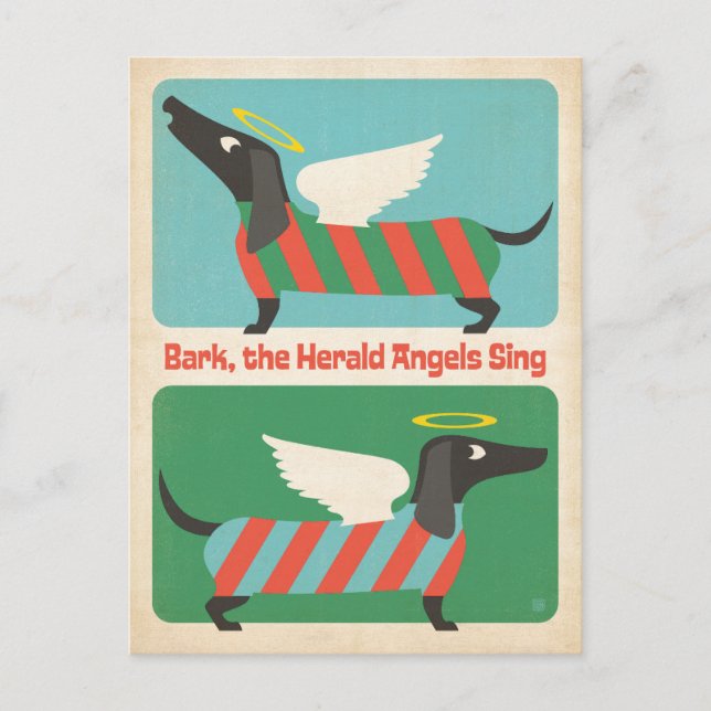 Bark the Herald Angels Holiday Postcard (Front)
