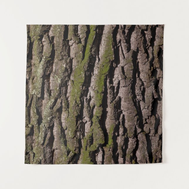 Bark tree oak moss trunk wood tapestry (Front)