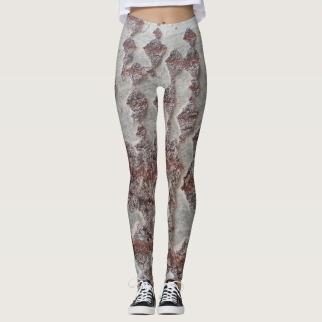 Bark wooden pattern leggings (Front)