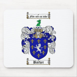BARKER FAMILY CREST -  BARKER COAT OF ARMS MOUSE MAT