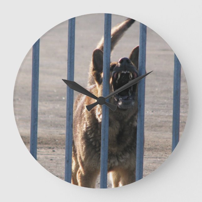 Barking dog large clock (Front)