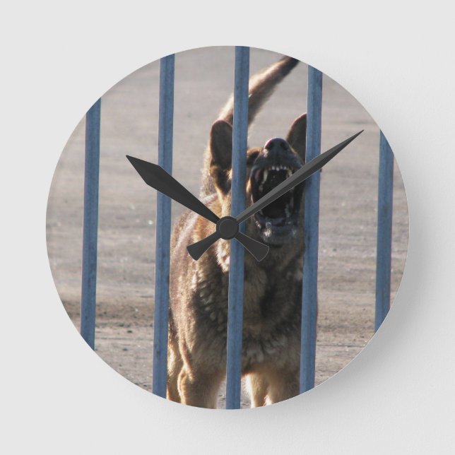 Barking dog round clock (Front)