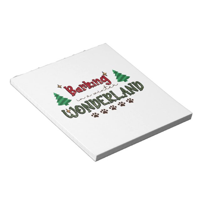 Barking in a Winter Wonderland - Dog Christmas Notepad (Angled)