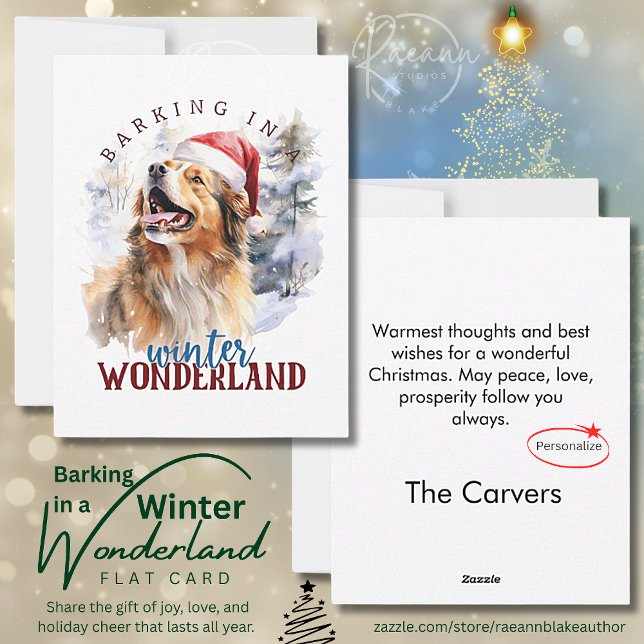 Barking in a Winter Wonderland Flat Christmas Card (Creator Uploaded)