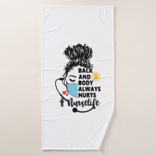 Barks and Bandages One Spooky Nurse Dog Design Bath Towel