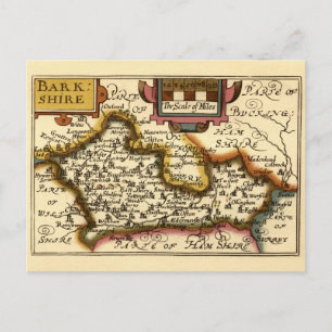 "Barkshire" Berkshire County Map, England Postcard