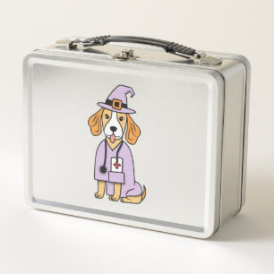 Barktober Healthcare One Spooky Nurse Dog Metal Lunch Box