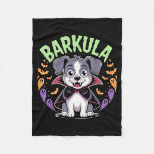 Barkula Cute Dog Halloween Vampire Fleece Blanket