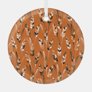 Barley Corn Organic Bread Background Glass Tree Decoration