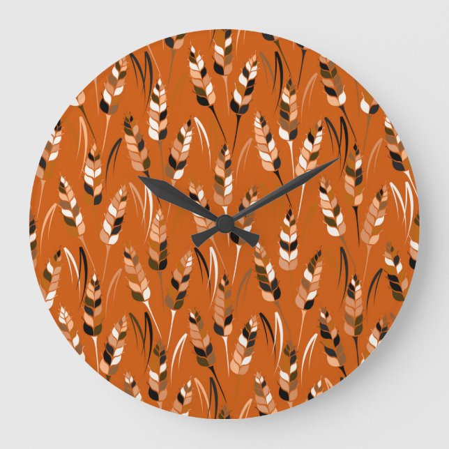 Barley Corn Organic Bread Background Large Clock (Front)