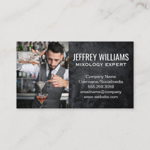 Barman Mixing Cocktails Business Card