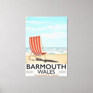 Barmouth North wales vintage travel poster Canvas Print