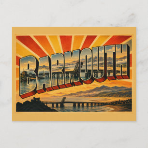 Barmouth Wales Vintage Travel Art Postcard