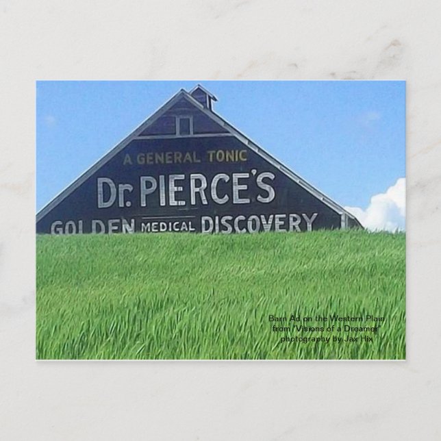 Barn Ad on the Western Plain Postcard (Front)