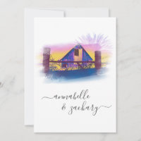 *~* Barn American Flag AR19 QR RSVP Wedding