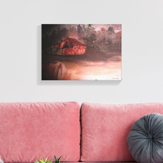 barn and bales  canvas print (Insitu(LivingRoom))