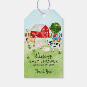Barn Animals Baby Shower Favour Gift Tag