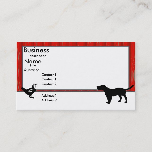 Barn Animals Business Card (Front)