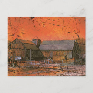 Barn at Sunset Postcard