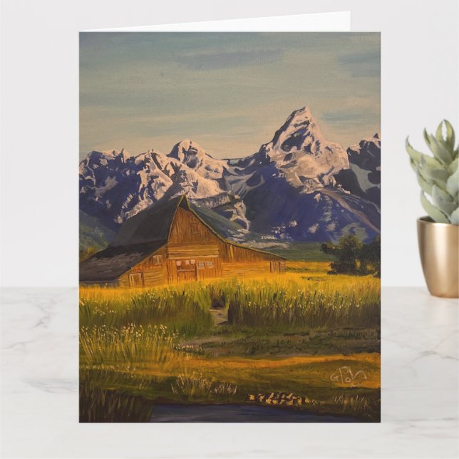 Barn at the Grand Teton, by Gary Poling Card (Small Plant)