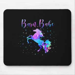 Barn Babe Funny Horse Owner Equestrian Rider Girls Mouse Mat