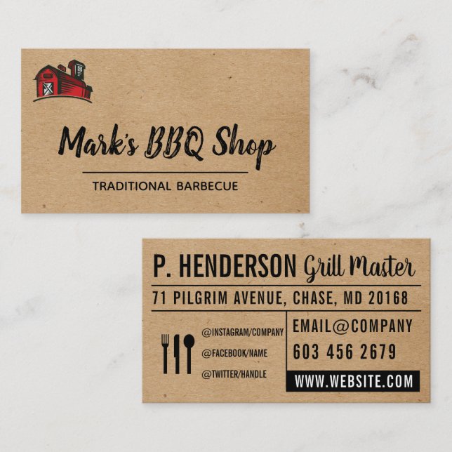 Barn BBQ Business Card (Front/Back)