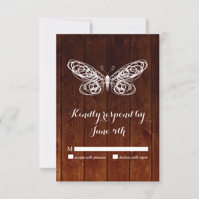 Barn Board Butterfly RSVP (Front)