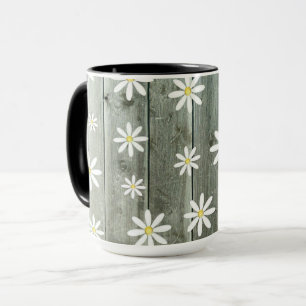 Barn Board Daisy Flower Mug