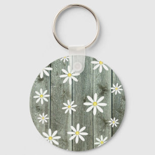 Barn board Daisy Key Ring