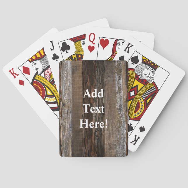 Barn Board Reclaimed Wood Rustic Wood Playing Cards (Back)