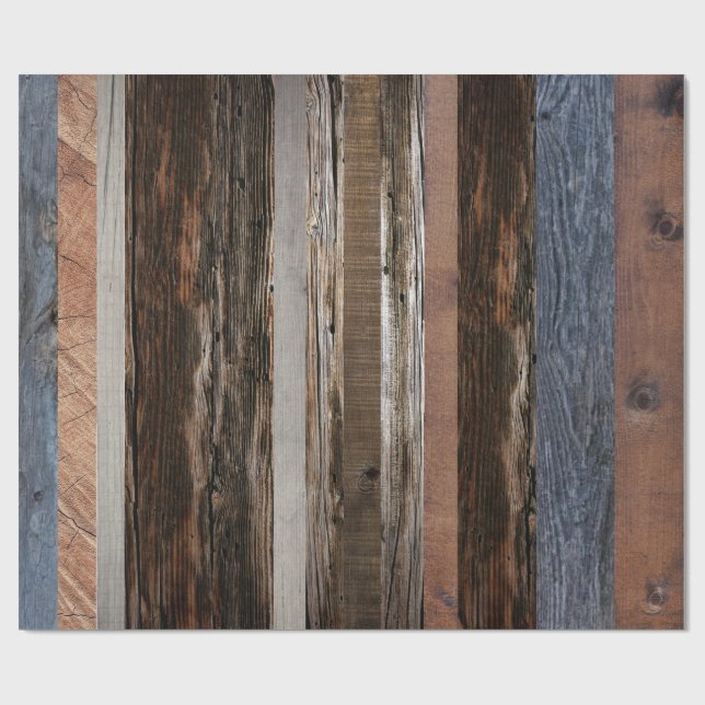 Barn Board Reclaimed Wood Rustic Wood Wrapping Paper (Flat)