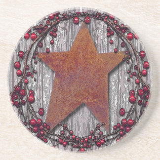 Barn boards Rusted Star Coaster