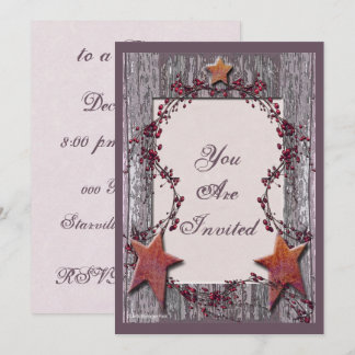 Barn boards Rusted Stars Invitation