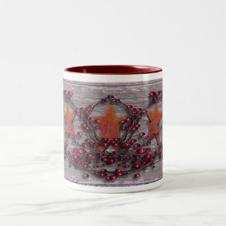 Barn boards Rusted Stars Two-Tone Coffee Mug