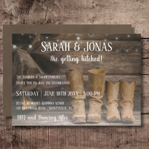 Barn & Boots Rustic Cowboy Western Wedding Invitation
