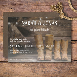 Barn & Boots Rustic Cowboy Western Wedding Invitation