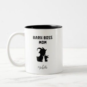 Barn Boss Mom Farm Animal Lover Country Lady Two-Tone Coffee Mug