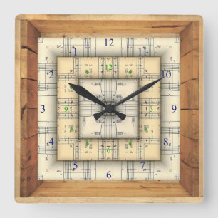 Barn Box Frame Time Machine ~ Strange Encounter ~ Square Wall Clock