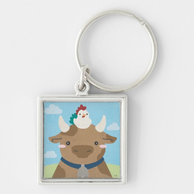 Barn Buddies - Cow & Chick Key Ring (Front)