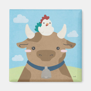 Barn Buddies - Cow & Chick Magnet