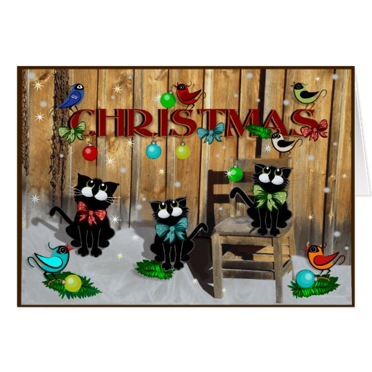 Barn Cat Christmas Card