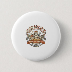 Barn Cat Club Cat Farmer Farm Animal Mashup Cat Vi 6 Cm Round Badge