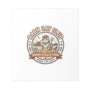 Barn Cat Club Cat Farmer Farm Animal Mashup Cat Vi Notepad