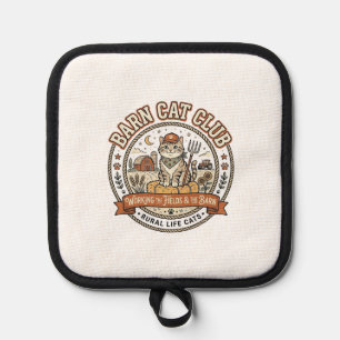 Barn Cat Club Cat Farmer Farm Animal Mashup Cat Vi Pot Holder