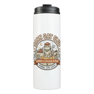 Barn Cat Club Cat Farmer Farm Animal Mashup Cat Vi Thermal Tumbler