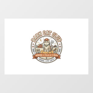 Barn Cat Club Cat Farmer Farm Animal Mashup Cat Vi Window Cling