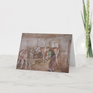 Barn Chores Holiday Card