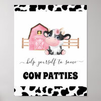 Barn Cow Print Birthday Party Sign