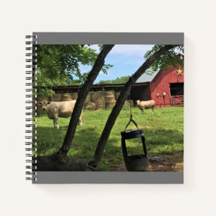 Barn & Cows, Rural North Carolina Canvas Print Notebook